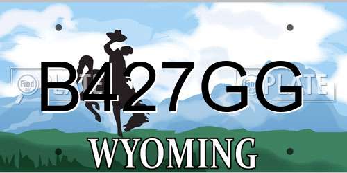 B427GG Wyoming License Plate