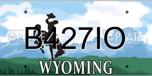 B427IO Wyoming License Plate