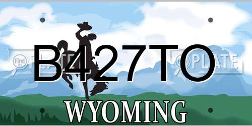 B427TO Wyoming License Plate