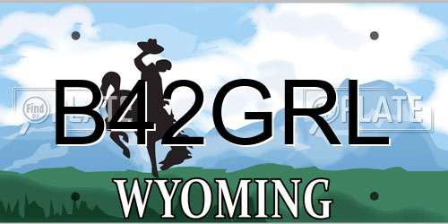 B42GRL Wyoming License Plate