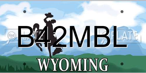 B42MBL Wyoming License Plate