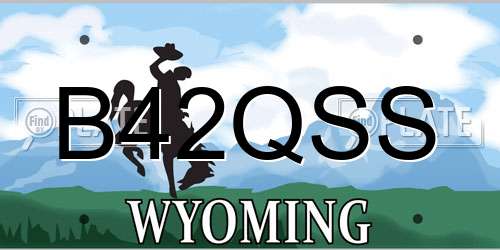 B42QSS Wyoming License Plate