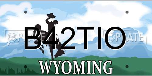 B42TIO Wyoming License Plate