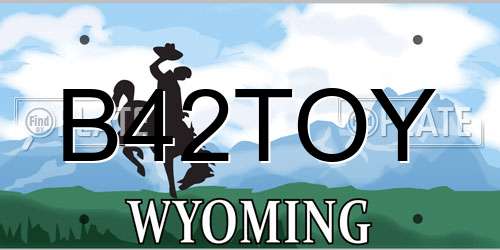 B42TOY Wyoming License Plate