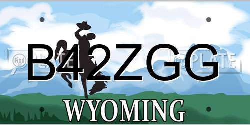 B42ZGG Wyoming License Plate