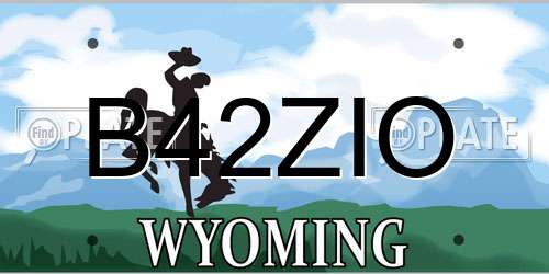B42ZIO Wyoming License Plate