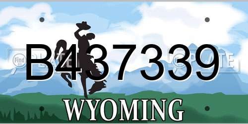 B437339 Wyoming License Plate