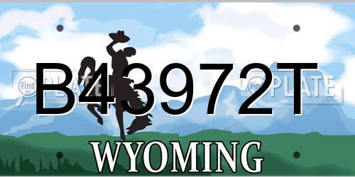 B43972T Wyoming License Plate