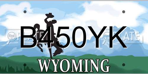 B450YK Wyoming License Plate