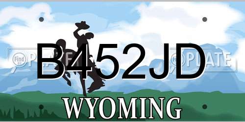 B452JD Wyoming License Plate