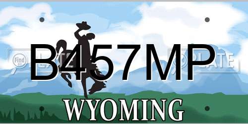 B457MP Wyoming License Plate