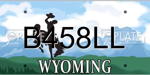 B458LL Wyoming License Plate