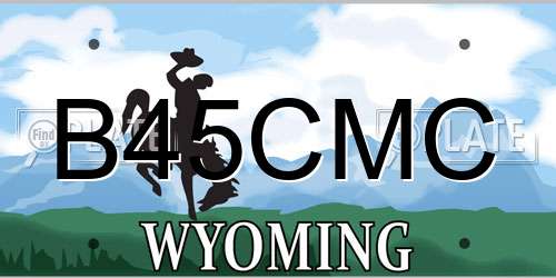 B45CMC Wyoming License Plate