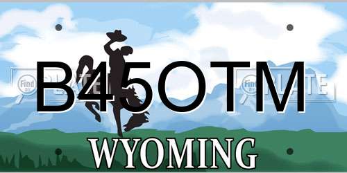 B45OTM Wyoming License Plate