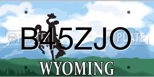 B45ZJO Wyoming License Plate