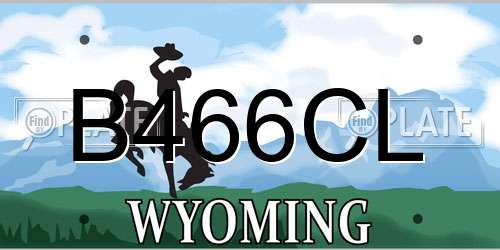 B466CL Wyoming License Plate