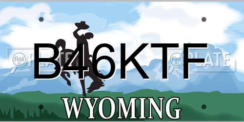B46KTF Wyoming License Plate