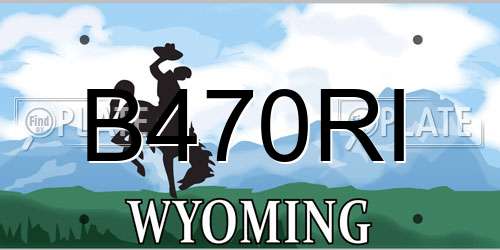 B470RI Wyoming License Plate