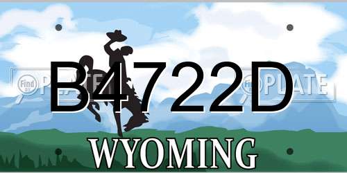B4722D Wyoming License Plate