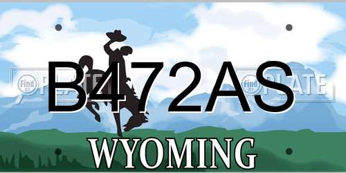 B472AS Wyoming License Plate