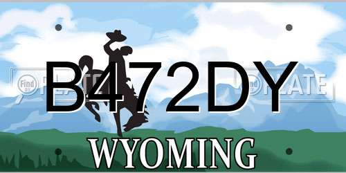 B472DY Wyoming License Plate