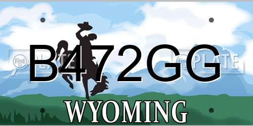 B472GG Wyoming License Plate