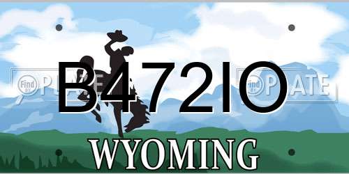 B472IO Wyoming License Plate
