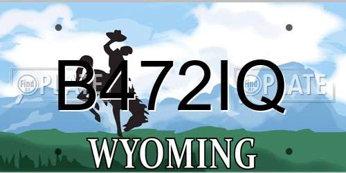B472IQ Wyoming License Plate