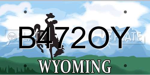 B472OY Wyoming License Plate