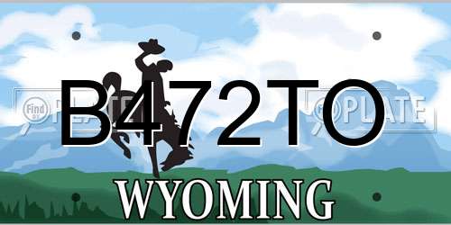 B472TO Wyoming License Plate