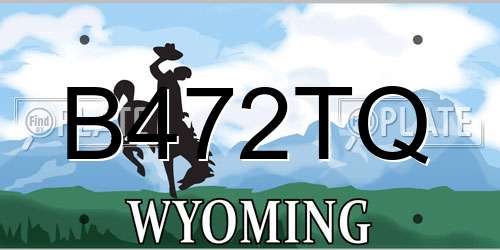 B472TQ Wyoming License Plate