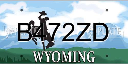 B472ZD Wyoming License Plate