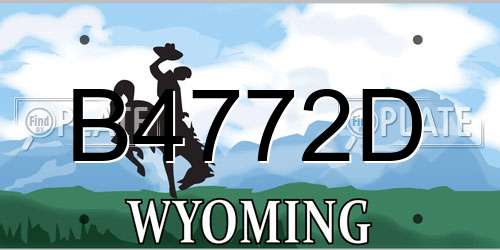 B4772D Wyoming License Plate