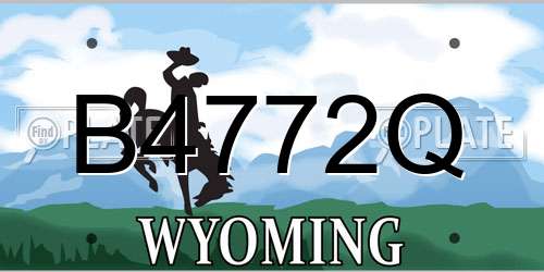 B4772Q Wyoming License Plate