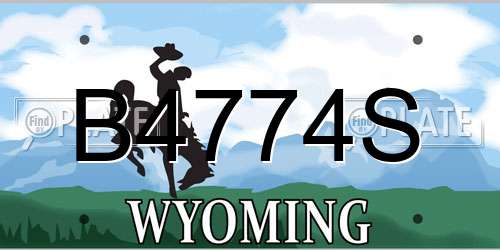 B4774S Wyoming License Plate