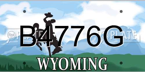 B4776G Wyoming License Plate