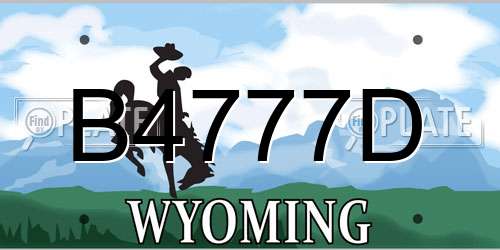 B4777D Wyoming License Plate