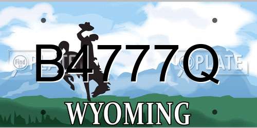 B4777Q Wyoming License Plate
