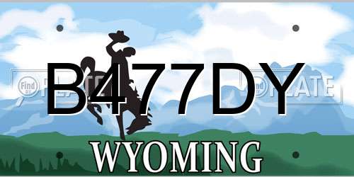 B477DY Wyoming License Plate