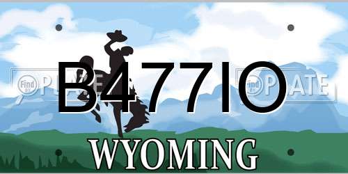 B477IO Wyoming License Plate