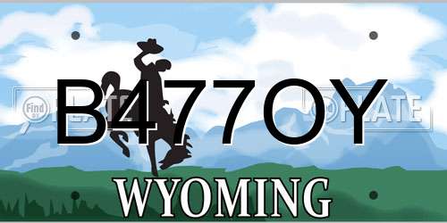 B477OY Wyoming License Plate