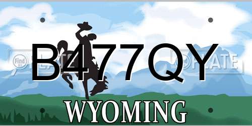 B477QY Wyoming License Plate