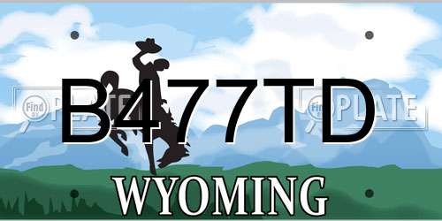 B477TD Wyoming License Plate
