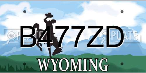 B477ZD Wyoming License Plate