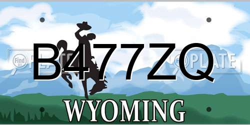 B477ZQ Wyoming License Plate