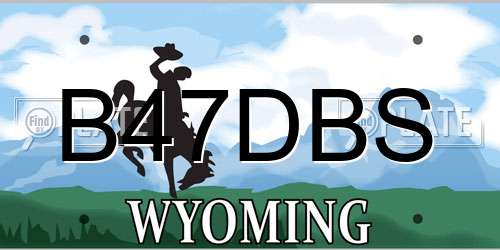 B47DBS Wyoming License Plate