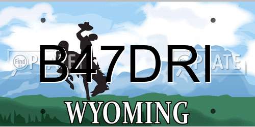B47DRI Wyoming License Plate