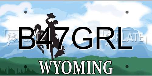 B47GRL Wyoming License Plate