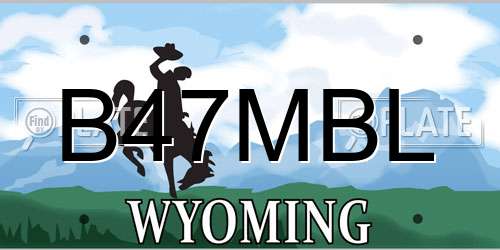B47MBL Wyoming License Plate