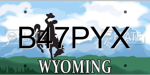B47PYX Wyoming License Plate